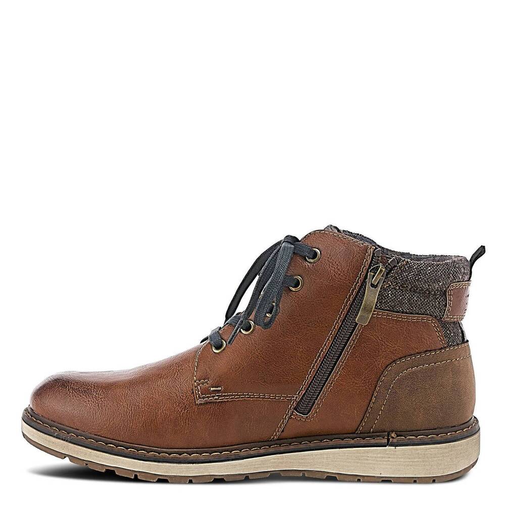 NEW SPRING STEP SHOES men's johnny boots in cognac
